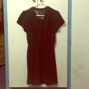 Gorgeous Black Sheer Dress with Lace Accents